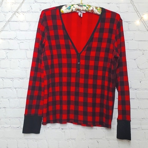 Victoria's Secret Other - 2021 NWOT Victoria's Secret Red Buffalo Plaid Thermal Button Front Size Large